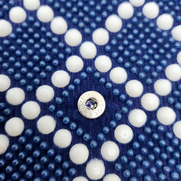 Vintage Beaded Clutch Bag, Designed by Mr. Jonas, Blue & White, Hong Kong - Picture 8 of 10